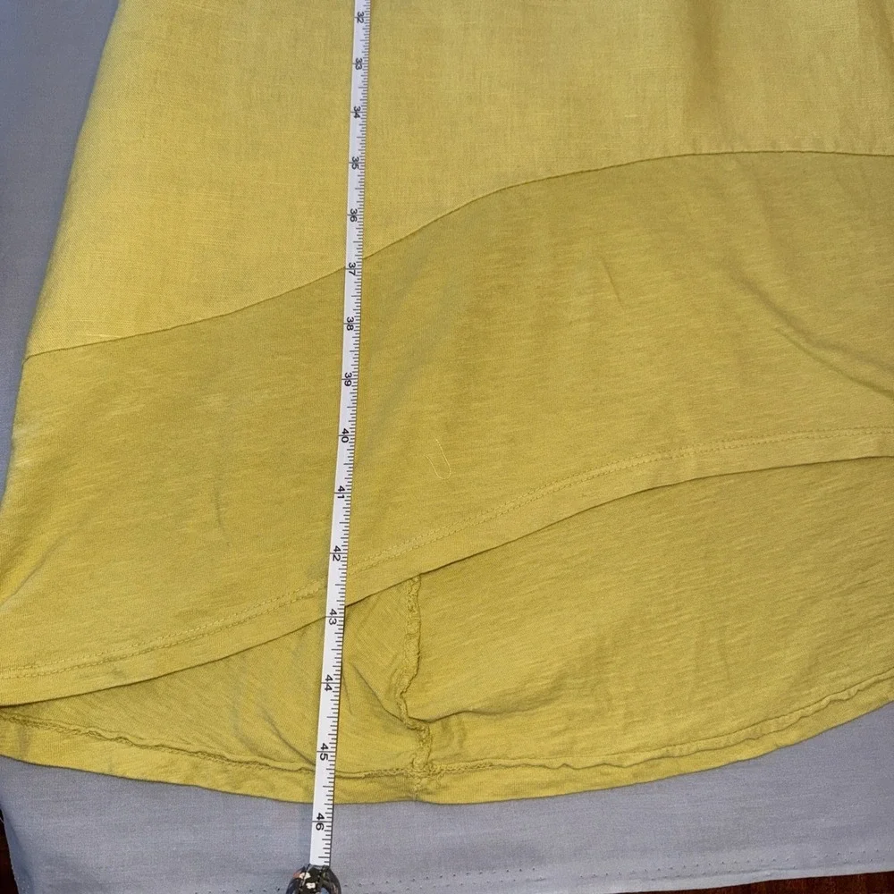 Made In Italy Midi Dress Women's Size Medium Citrine Yellow Mixed Media Boho‎